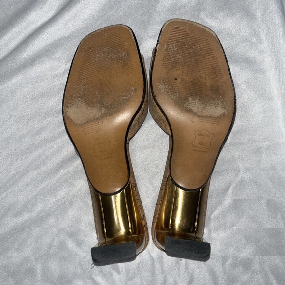 Stuart Weitzman Cork Gold Heels Size 8 - Picture 9 of 10